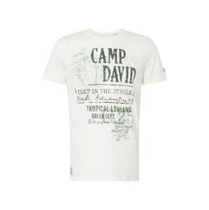 CAMP DAVID Tričko mátová / jedle / barva bílé vlny