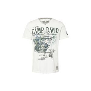 CAMP DAVID Tričko námořnická modř / antracitová / mátová / barva bílé vlny