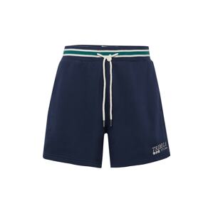 Abercrombie & Fitch Kalhoty marine modrá / smaragdová / bílá