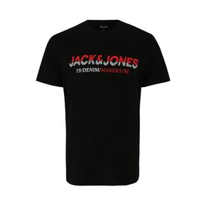 Jack & Jones Plus Tričko červená třešeň / černá / bílá