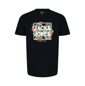 Jack & Jones Plus Tričko 'BECS' námořnická modř / zelená / starorůžová / bílá