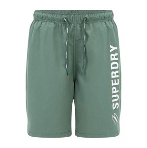 Superdry Plavecké šortky pastelově zelená / bílá