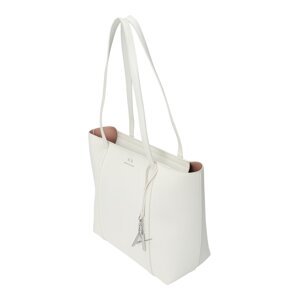 ARMANI EXCHANGE Nákupní taška  stříbrná / bílá