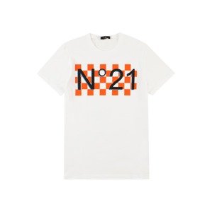 N°21 Tričko azurová / tmavě oranžová / černá / bílá
