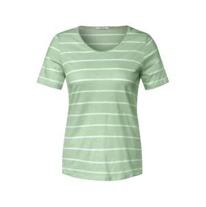 CECIL Tričko pastelově zelená / bílá