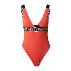 Calvin Klein Swimwear Plavky 'Intense' oranžově červená / černá / bílá