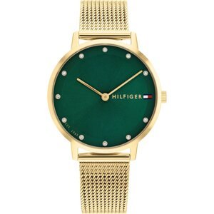 TOMMY HILFIGER Analogové hodinky  zlatá / zelená
