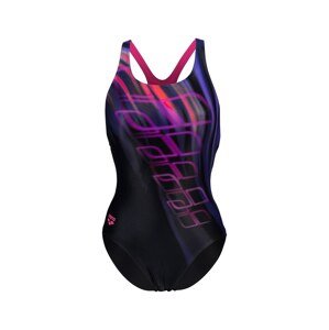 ARENA Sportovní plavky fialová / svítivě růžová / černá