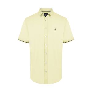 DENIM CULTURE Košile 'GUIDO' pastelově žlutá / černá