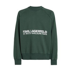 Karl Lagerfeld Mikina tmavě zelená / bílá