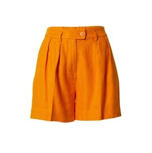 Sisley Kalhoty se sklady v pase oranžová