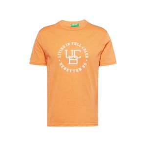 UNITED COLORS OF BENETTON Tričko jasně oranžová / bílá