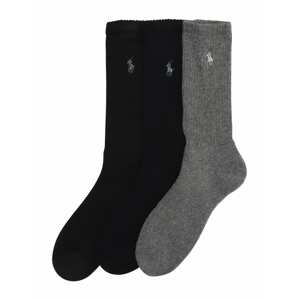 Polo Ralph Lauren Ponožky 'CREW W/PP-CREW-3 PACK'  modrá / šedá / černá