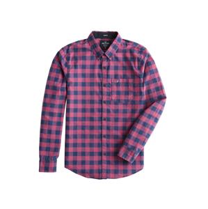 HOLLISTER Košile 'LS SLIM CHECKS POP'  námořnická modř / pink