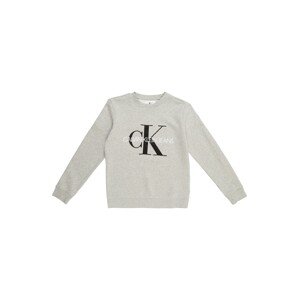 Calvin Klein Jeans Mikina  šedý melír / černá / bílá