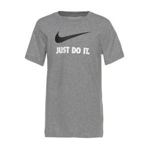 Nike Sportswear Tričko 'Swoosh' šedý melír / černá / bílá