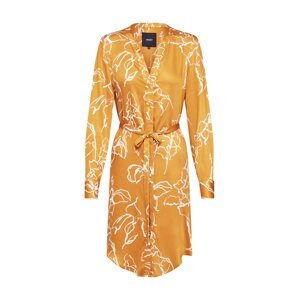 OBJECT Košilové šaty 'JANJA'  zlatě žlutá / bílá