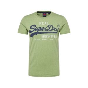 Superdry Tričko  světle zelená / modrá / bílá