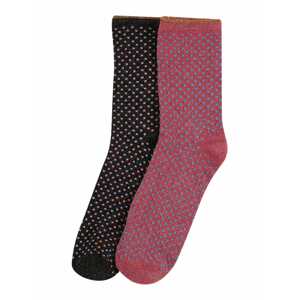 BeckSöndergaard Ponožky 'Dina'  černá / pink / ostružinová