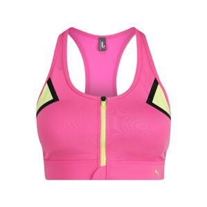 PUMA Sportovní podprsenka  pink / černá / světle žlutá