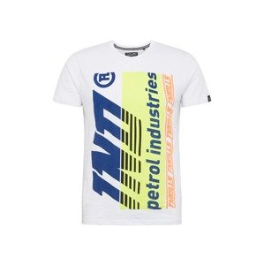 Petrol Industries T-Shirt  bílá / svítivě žlutá / námořnická modř / oranžová