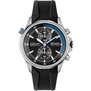 BOSS Casual Analogové hodinky 'GLOBETROTTER'  černá / stříbrná