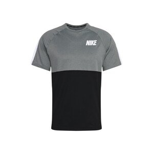 NIKE Funkční tričko  bílá / černá / šedý melír