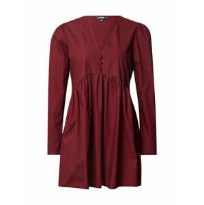 Missguided Košilové šaty 'Poplin' burgundská červeň