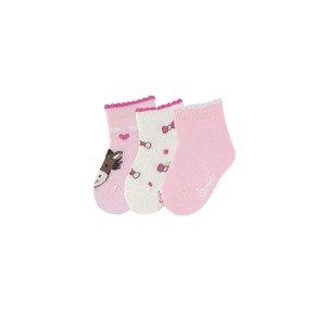 STERNTALER Ponožky  hnědá / pink / světle růžová / černá / bílá