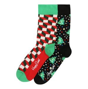 Happy Socks Ponožky  černá / trávově zelená / červená / bílá / modrá