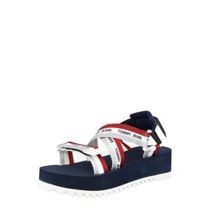 Tommy Jeans Páskové sandály  námořnická modř / bílá / červená / stříbrně šedá
