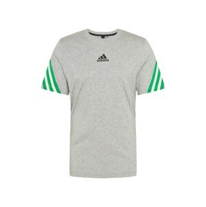 ADIDAS PERFORMANCE Funkční tričko  šedý melír / černá / bílá / zelená