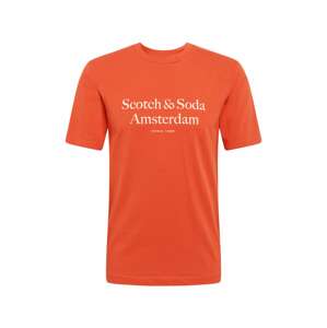 SCOTCH & SODA Tričko  tmavě oranžová / bílá
