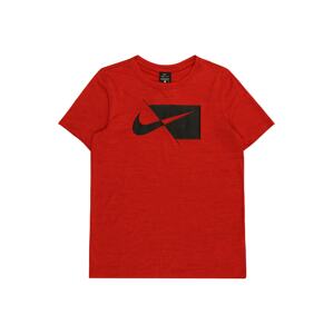 NIKE Funkční tričko  červený melír / černá