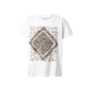 Rich & Royal T-Shirt  bílá / černá / hnědá / světle béžová