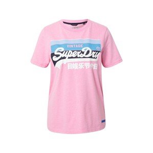 Superdry Tričko 'Cali'  námořnická modř / světlemodrá / růžový melír / bílá