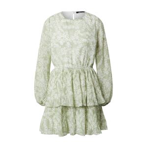 Gina Tricot Šaty 'Amber' pastelově zelená / bílá