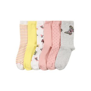 NAME IT Ponožky 'BETRIA'  pink / bílá / šedý melír / žlutá