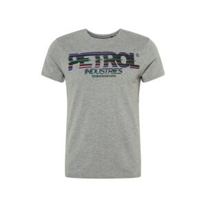 Petrol Industries Tričko  šedý melír / černá / fialová / růžová / zelená