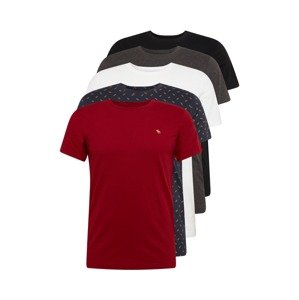 Abercrombie & Fitch Tričko  červená / bílá / námořnická modř / černá / tmavě šedá