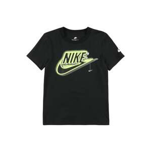 Nike Sportswear Tričko 'FUTURA'  černá / svítivě žlutá / tmavě šedá / bílá