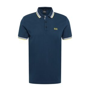 BOSS ATHLEISURE Tričko 'Paddy'  námořnická modř / žlutá / bílá