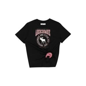 Abercrombie & Fitch Tričko  černá / růžová / bílá