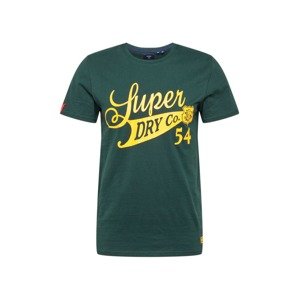 Superdry Tričko  žlutá / tmavě zelená