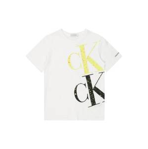 Calvin Klein Jeans Tričko  bílá / černá / pastelově žlutá / lososová