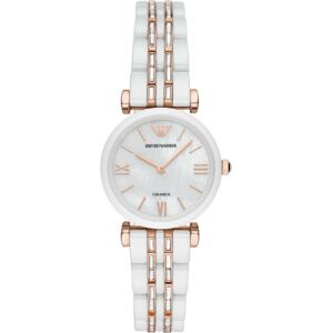 Emporio Armani Analogové hodinky  přírodní bílá / růžově zlatá / průhledná