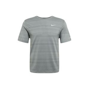 NIKE Funkční tričko 'Miler' šedý melír / bílá