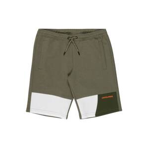 Jack & Jones Junior Kalhoty 'MARS'  tmavě zelená / bílá / khaki / oranžová