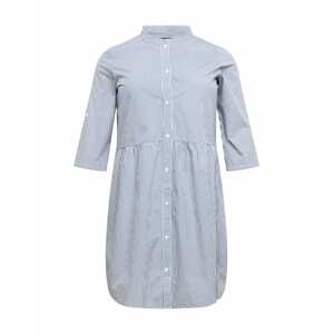 ONLY Carmakoma Košilové šaty 'CARCHICAGA'  bílá / chladná modrá