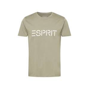ESPRIT Tričko  bílá / khaki